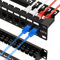 iwillink Panneau de brassage 10 Gbit/s 24 ports, coupleur RJ45 Cat6 Panneau de brassage UTP 48,3 cm 1U avec barre arrière, montage mural ou rack, compatible avec câblage Cat5, Cat5e, Cat6