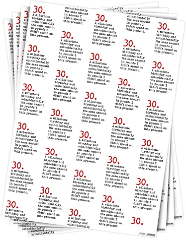 Brainbox Candy - 4 Bögen lustiges Geschenkpapier zum 30. Geburtstag – Meilenstein-Geburtstagsgeschenk – für Sie und Ihn, Männer und Frauen, 30. Geburtstag – gefaltete Qualitätsverpackung