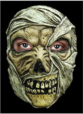 Gruftmumie Maske des Grauens aus Latex - Erwachsenen Horror Kostüm Vollmaske - ideal auch für Karneval, Motto- & Grusel-Party