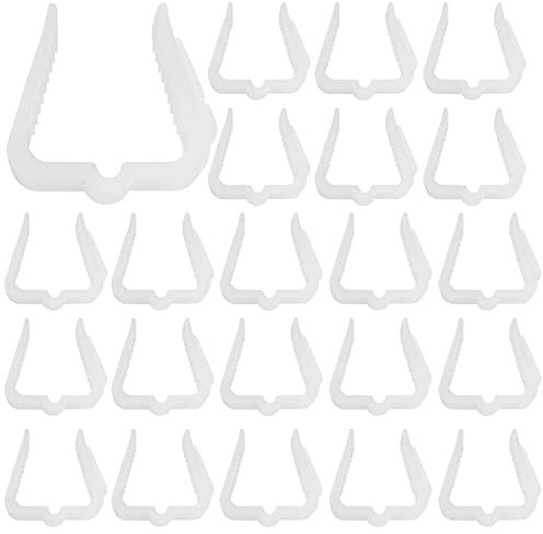 yyangz Weihnachtslicht-Aufhänger-Haken, 60 Stück, wetterfest, weiß, Kunststoff, für den Außenbereich, Urlaub, Lichtclips für Weihnachten, Party, Dekoration, Dachrinnenzaun, Traufen, Faszienbretter