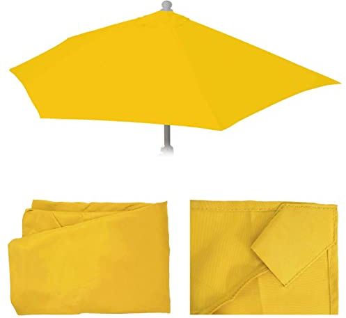 Mendler Ersatz-Bezug für Sonnenschirm halbrund Parla, Sonnenschirmbezug Ersatzbezug, 270cm Stoff/Textil UV 50+ 3kg - gelb