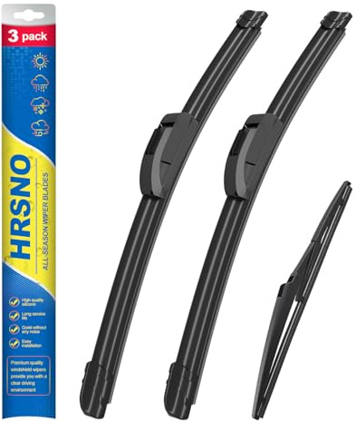 HRSNO 66 cm + 40,6 cm Scheibenwischer mit 25,4 cm Heckscheibenwischerblatt-Sets, Automobil-Ersatz für Toyota Rav4 2013–2018, einfache Installation, 3 Stück