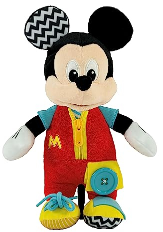Clementoni - 17859 - Disney Baby Mickey Montessori: Vísteme - Juego Infantil para Desarrollar La Psicomotricidad Fina Y Las Habilidades Manuales, Juego Montessori 1 Año, Juguete Bebé 18 Meses