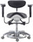 BONEW - Oral Medical Dynamischer Stuhl Hocker Mikroskop Stuhl Ergonomischer Sattelhocker 45° Schwenkbare Armlehnen Stuhl Fuß Kontrolliert/Pedalbasis PU Leder SDS-FC1