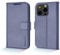 TECHGEAR Wallet Case for iPhone 15 Pro, Genuine Leather Magnetic Flip [RFID Blocking] Case with Shockproof TPU Holder, Card Slots, Stand Folio Cover Compatible with iPhone 15 Pro 6.1 2023, Blue