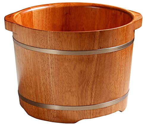 Fuß-Spa-Holzfass-Fußbadebecken, Dicker, Stabiler Badewanneneimer aus reinem Holz, Sauna-Eimer mit Schöpfkelle, handgefertigt aus Holz Present