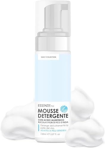 Essenze - Reinigungsschaum für empfindliche, Misch, fettige & trockene Haut - Feuchtigkeitsspendende und sanfte Mousse mit Hyaluronsäure, Rucola & Kaktusfeige, 150ml