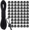 60 Pieces Plastic Toggles for Drawstrings and 10 m Black Elastic Cord 3mm, Dual-Holes Cord Locks Spring Toggle Loaded Fastener Slider for Shoelaces Clothing Backpack Paracord