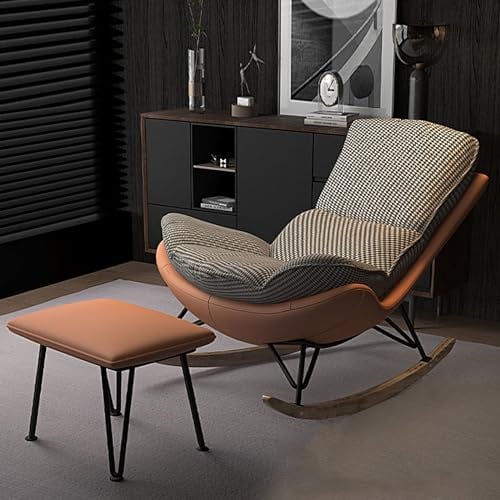 DELURA Kinderzimmer-Schaukelstuhl, Teddystoff Gepolsterter Glider-Rocker mit Hoher RüCkenlehne, für Kinderzimmer, Schlafzimmer (Color : C)