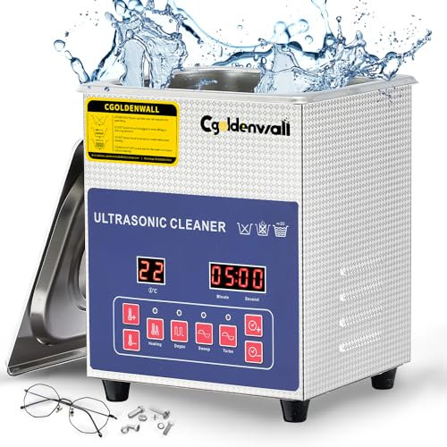 CGOLDENWALL Pulitore ultrasonico digitale 10L 28/40khz Degass a doppia frequenza 240W Pulizia potente Riscaldamento 20-80℃ e timer 0-30 min per gioielli/orologi/occhiali/parti metalliche per casa