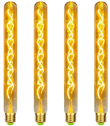 Edison Vintage Glühbirne E27, E27 LED Vintage Dimmbar 4W Röhre Wandlampe Vintage in 30CM Länge, Retro Lampe Vintage LED Röhre Glühbirne E27 Vintage Ideal für Wandlampe ,Steampunk-Lampen - 4 Stück