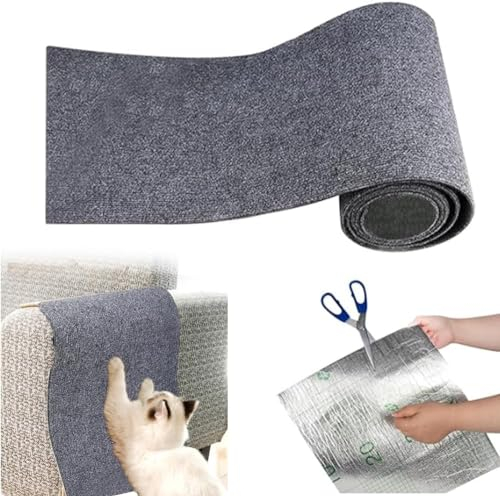Kratzmatte Selbstklebend, Kratzteppich Katze Wand, Kratzschutz Sofa, Climbing Cat Scratcher, Trimmbarer Kratzbrett für Schützt Teppiche Möbelschutz (100 x 40 cm)