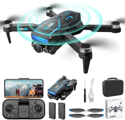OBEST Drohne mit Kamera 4K für Kinder Anfänger, Faltbare FPV Drone WiFi Live Übertragung, Bürstenloser Motor, Hindernisvermeidung, 2 Akku 28mins, Höhenhaltung, Headless Modus, One Key Start/Landen