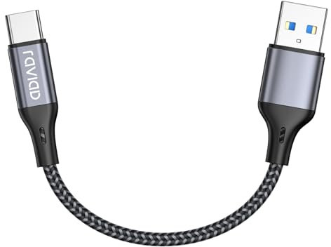RAVIAD USB Typ C Kabel Kurz 15CM, USB C Ladekabel QC 3.0 USB 3.0 Schnelles Aufladen und Synchronisation USB C Kabel Kompatibel für iPhone 16 15, Samsung Galaxy S24 S23 S22 S21 S20 Note 10, Huawei P60