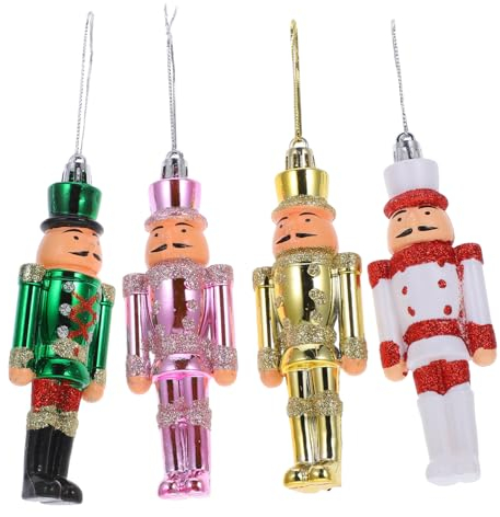 Cabilock 4 Pz Piccolo schiaccianoci Bambole schiaccianoci Ornamento da Tavolo schiaccianoci Albero Decorazione casa mestiere di schiaccianoci Desktop schiaccianoci Desktop di Natale