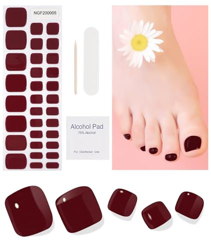 Nagelfolie UV Härtend - 32 Stück Fußnägel Zum Kleben Nagelfolien UV Härtend Fussnägel Zum Kleben UV Gel Nagelfolie Selbstklebend mit Jeder Nagellampe Inkl Nagelpads Nagelfeile und Holzstäbchen