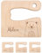 wunderwunsch® - Personalisiertes Montessori Kinder Messer mit Gravur - Sicheres Holz Baby Besteck mit abgerundeten Kanten - Geburtstag Baby Geschenk (Bär)