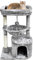 SYANDLVY Árbol pequeño para gatos de interior, torre de actividad con poste rascador para gatitos, muebles modernos para gatos con cesta y bola colgante para descansar, color rosa