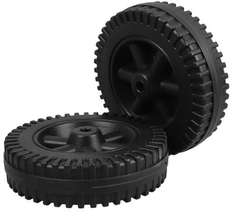 TOBBOMEY 2piezas Ruedas para Barbacoa Negras Ruedas De Repuesto para Parrillas De Gas y Carretillas Ligeras y Duraderas De PE