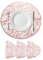 sourcing map White Rose Gold Round Seaweed Shaped Placemats Set of 4 for Dinner Tables, Metallic Polyvinyl Pressed Placemats Washable Table Mats for Wedding Dinner Table (15 x 15/38 x 38cm)
