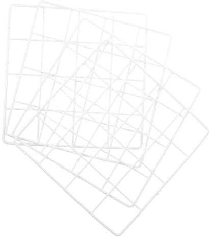 PRETYZOOM 4piezas Panel De Rejilla Metálica Decorativa Para Pared Marco De Alambre Para Fotos Exhibidor Creativo y Funcional Para Dormitorio Oficina y Sala Color Blanco