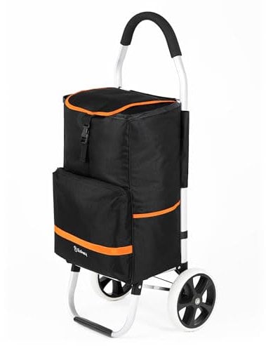 Eskey Carrello per la spesa con vano frigo, pieghevole, pieghevole, impermeabile, 50 l, catarifrangenti