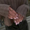 Chrome Light Pink False Nails Almond, SXVME Chrome Press On Nails Short, Glazed Gel Fake Nails Press on, Glazed Finish, Sparkle Glitter Acrylic Stick On Nail for Women Weddings