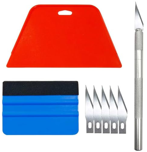 8Pcs Vinyl Wrap Tools Kit, Wallpaper Tools for Peel and Stick Wallpaper, Including Wallpaper Scutter, Replace The Blade and Smoother, Wall Paper Kit for Car Wrapping and Contact Paper