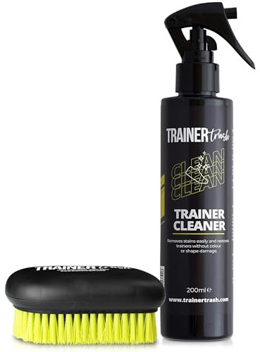 Trainer Trash Shoe Cleaning Kit – Includes Powerful Shoe Cleaner Spray and Premium Shoe Brush – Ideal for Trainers, Sports Shoes, Suede Boots, and More