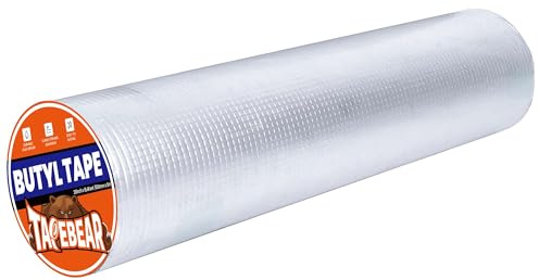 TAPEBEAR Alu Butylband 500mm x 5m, wasserfest, für Dach, Fenster, Rohr | Silikon, EPDM, Reparatur, Außenbereich