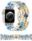 Bracelet Boho Chic Œil Bleu Fait Main – Compatible avec Apple Watch 42/44/45/49 mm – Perles de Cristal Élastique Sans Fermoir – Bijou Spirituel Femme, Élégant et Confortable