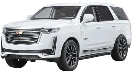 YCNXEB Miniatur Modelle 1:24 Für Cadillac Escalade SUV Mit Sound Light Alloy Car Model Collections Auf Dem Display Originalgetreue Nachbildung