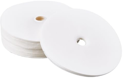 CREATCABIN 200 Filtre à Café de Rechange pour Percolateur en Papier Non Blanchi Jetable Plat Rond Blanc avec Trou pour Cafetière de Camping 9.5cm