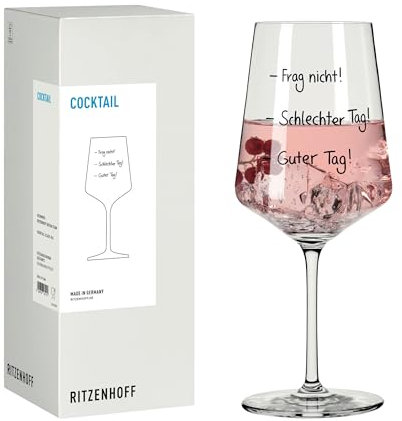 RITZENHOFF 8171006 Cocktail-Glas 500 ml, Serie Sprüche, mit lustigem Schriftzug Guter Tag schlechter Tag - Made in Germany