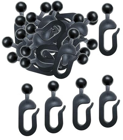 HGZLQKD 56x Hooks for Gazebo Curtains, Black ABS U-shape Gutter Hooks, UV & Weather Resistant Canopy Curtain Kit Professional Rustproof Curtain Hooks Ideal for Outdoor Decorative Lights