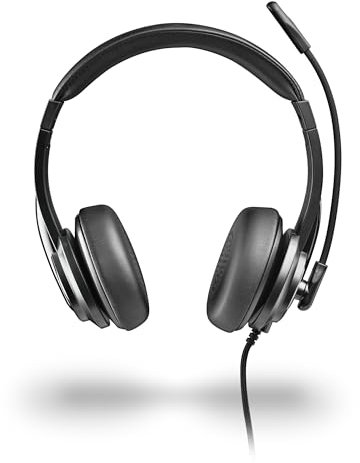 NGS VOX605 USB-C - Auriculares Estéreo con Micrófono Flexible, USB-A Incluido, Cancelación de Ruido, Control de Volumen, Diadema Reforzada, Plug & Play para PC, Portátil, Tablet y Smartphone