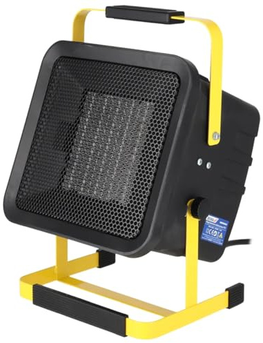 DEDRA Canon à Chaleur Électrique PTC 3 kW (3000W) – Chauffage Céramique Carré 230V – Thermostat Réglable, Économique, Silencieux, Support Inclinable (Noir DED9931C3)