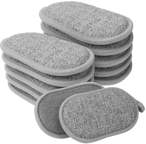 12er Pack Spülschwamm, Mehrzweck Küchenschwamm, wiederverwendbar Spülschwämme und unschädlich für die Hände, geeignet zum Reinigen von Putzschwamm auf Badezimmerarbeitsplatten und Töpfen