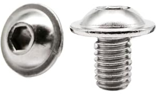 YINZHD 50/10/5pz M2 .5 M3 M4 M5 M6 M8 304 Acciaio inossidabile Esagonale Esagono incassato Allen Testa bombata rotonda con rondella Bullone Vite ISO7380.2(40mm,M4 10pcs)