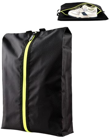 Sacs à Chaussures Noirs pour Voyage, Sac Anti-poussière avec Fermeture éclair et poignée, Tissu Oxford léger et imperméable, Organisateur de Rangement pour Salle de Sport, Bureau ou Placard