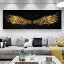 MAIMANG Angel Wings Wall Art Canvas Painting Posters And Prints Abstract Vintage Pictures for Living Room Home Decoration(50x100cm/Internal Frame)