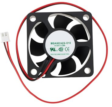 ECSiNG Ventilador De Refrigeración Sin Escobillas DC 24V 0.25A 2 Hilos 50x50x15mm Modelo MGA5024ZB-O15 Compatible con Inversor Variador SAI