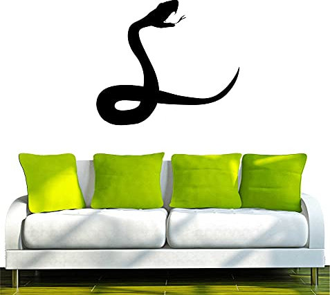 WANDTATTOO schwarz w062 Schlange - Snake 80x70 cm - Dekoration Fensterfolie - Wandaufkleber - Kinderzimmer Wohnzimmer Schlafzimmer Küche Badezimmer Büro Hotel