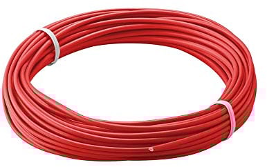 goobay 55044 Kupferlitze isoliert, 1 adrig, mehrdrahtig (18 x 0,1mm) / einadrig Kupferkabel / elektrischer Leiter im Modellbau und Elektrotechnik / PVC isoliert / Rot / 10m
