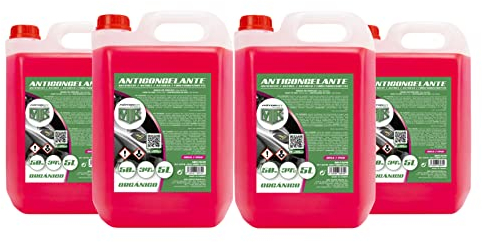 Set de 4 Garrafas anticongelante Orgánico de 5 Litros, Rosa Invierno 50% / -34°C, 4 UDS / 20L