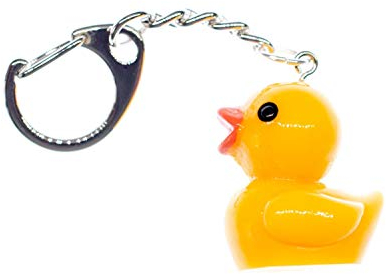 Miniblings Quietscheente Ente Badeente Schlüsselanhänger - Handmade Modeschmuck I Anhänger Schlüsselring Schlüsselband Keyring - Quietscheente Ente Badeente
