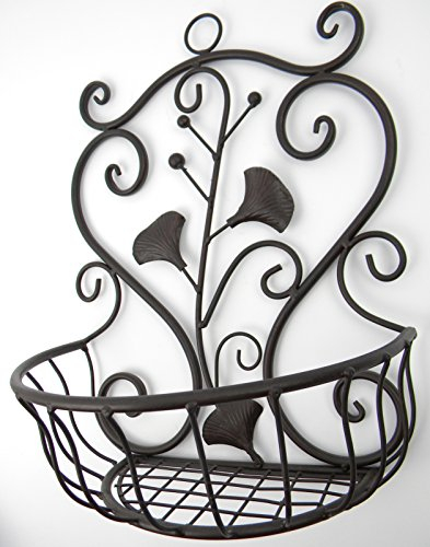 Clever-Deko Blumenhänger Metall Schmiedeeisen Blumenkorb Wandkorb Pflanzkorb Handarbeit