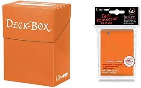 Ultra Pro Deck Box + 60 Small Size Protector Sleeves - Orange - Yu-Gi-Oh! - Japanese Mini