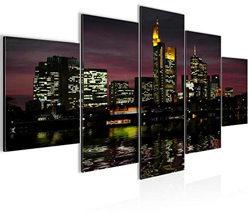 Runa Art - Bilder Frankfurt am Main 200 x 100 cm 5 Teilig XXL Wanddekoration Design Schwarz 600851a