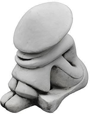 gartendekoparadies.de Figure de Pierre Massive Bouddha Chinois riziculteur Moine en Pierre reconstituée, résistant au Gel